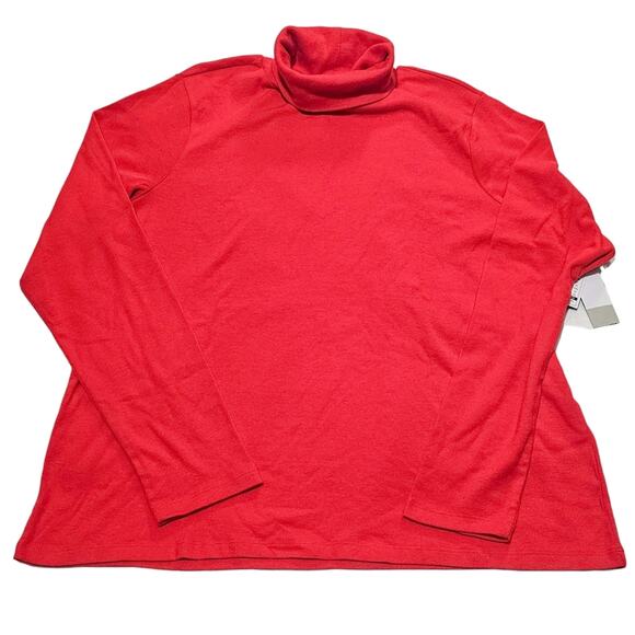 BP New Red ribbed long sleeve turtleneck top size 3X - Picture 1 of 9